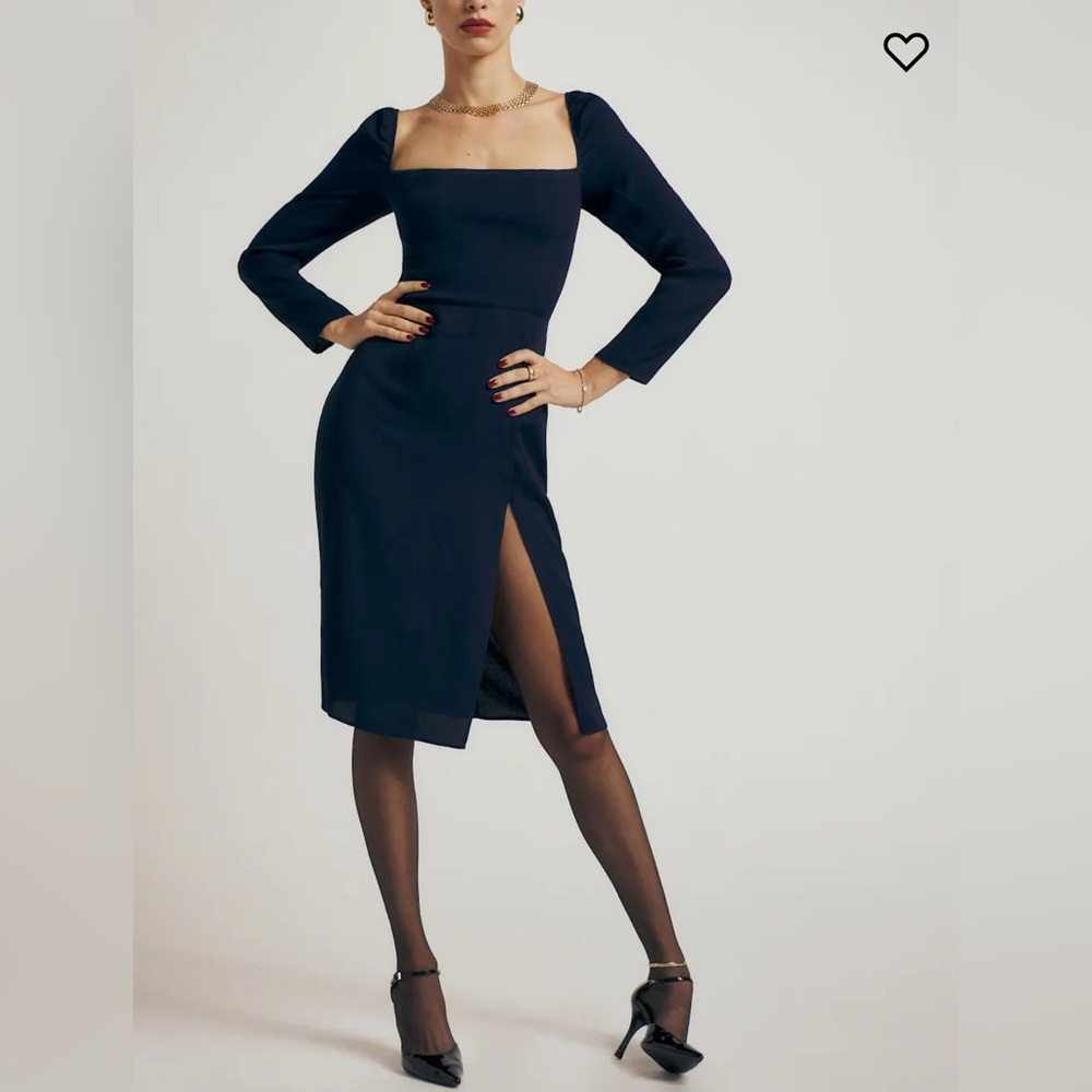 Reformation peyton navy blue dress
